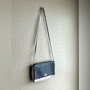 Kate Spade Women Black Beige Tilden Place Alek Crossbody Purse Cow Leather